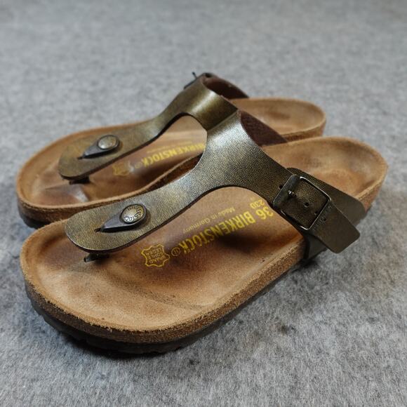 Birkenstock Sandals Womens 36 US 5.5-6 Gizeh Thong Oiled Leather Bronze - Picture 1 of 7